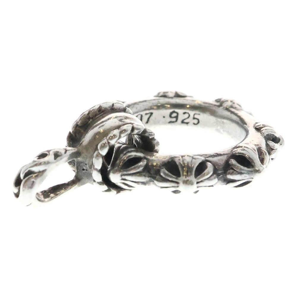 CHROME HEARTS クロムハーツ EWLP CRSアイウェアループ クロスバンドレザーブレードネックレストップ シルバー