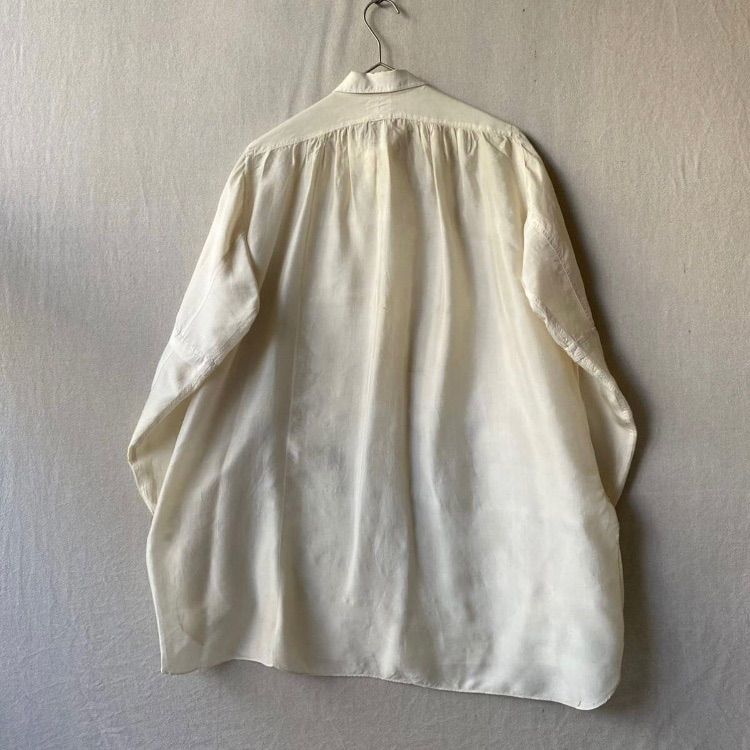 40s Euro vintage シルク シャツ / ベージュ ビンテージ ユーロ 40s Euro vintage シルク シャツ / ベージュ ビンテージ ユーロ