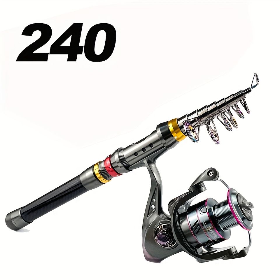 ロッド スピニングリール 釣り餌 釣り糸 釣り竿セット 2.1M炭素伸縮