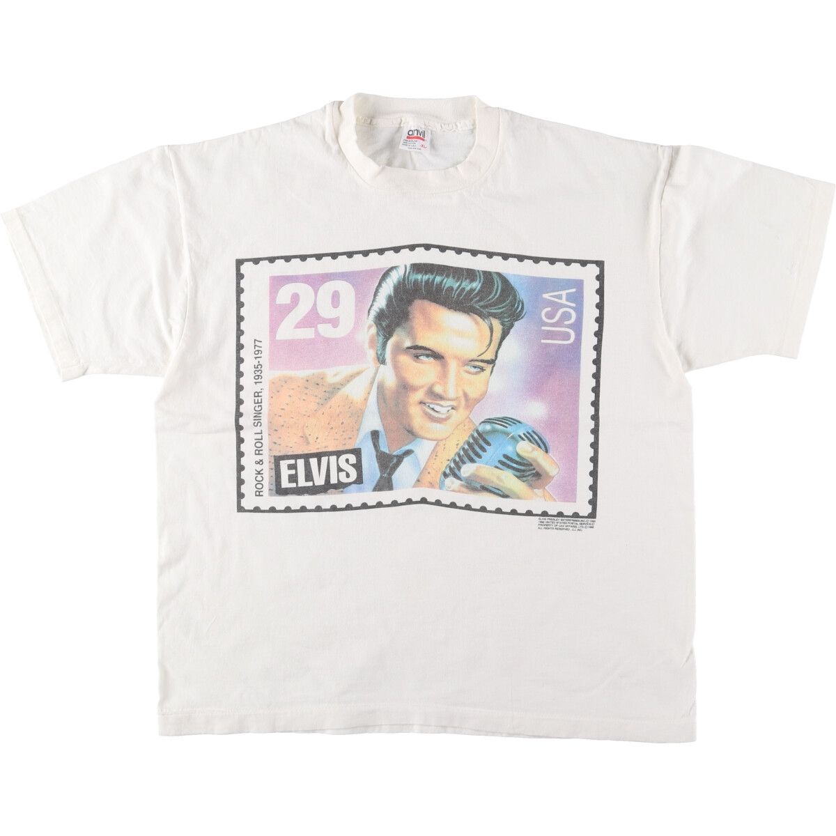 古着 90年代 アンビル Anvil ELVIS PRESLEY エルヴィスプレスリー バンドTシャツ バンT メンズXL相当 ヴィンテージ|eaa501831