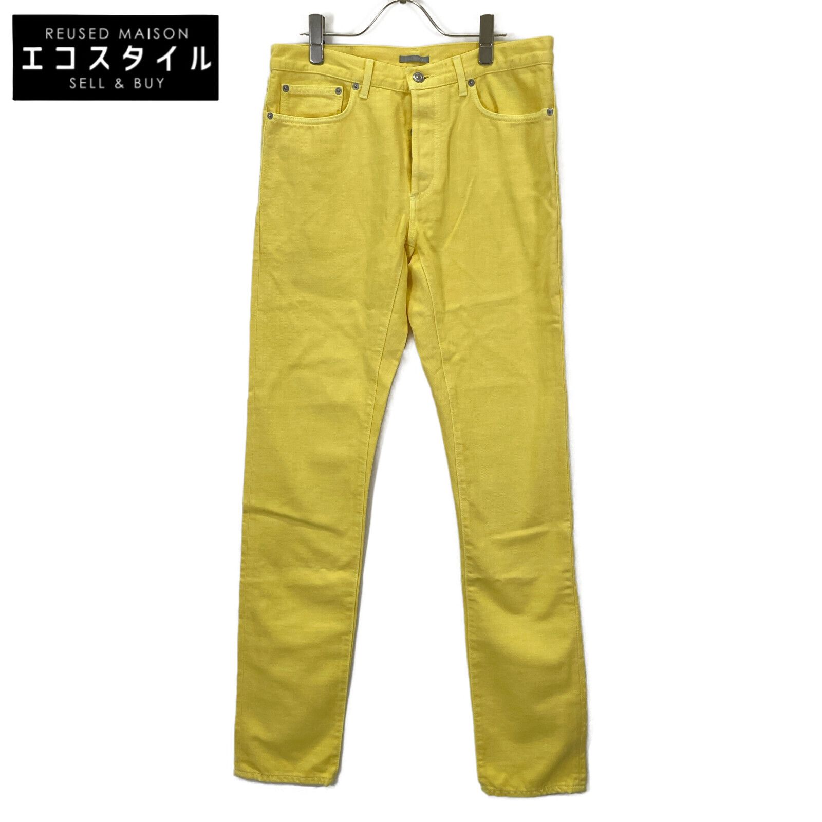 Dior HOMME ディオールオム 013D000A239X ｲｴﾛｰ ｺｯﾄﾝ ﾎﾞﾀﾝﾌﾗｲ ﾛﾝｸﾞ ｼﾞｰﾝｽﾞ 31