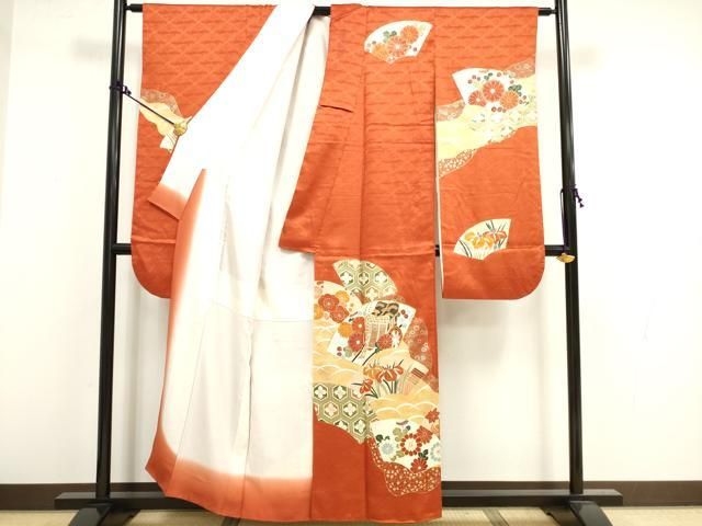 振袖 大胆な染め 鳳凰に花模様 金駒刺繍 着物 正絹 袷 広衿 RK-3805 平和屋着物□豪華振袖 駒刺繍 総刺繍 吉祥花文 金彩 正絹 逸品