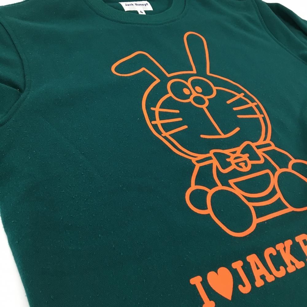 ジャックバニー×ドラえもん トレーナー グリーン系×オレンジ ビッグプリント メンズ 4 M ゴルフウェア Jack Bunny LLC-HASEGAWATOSO_COM