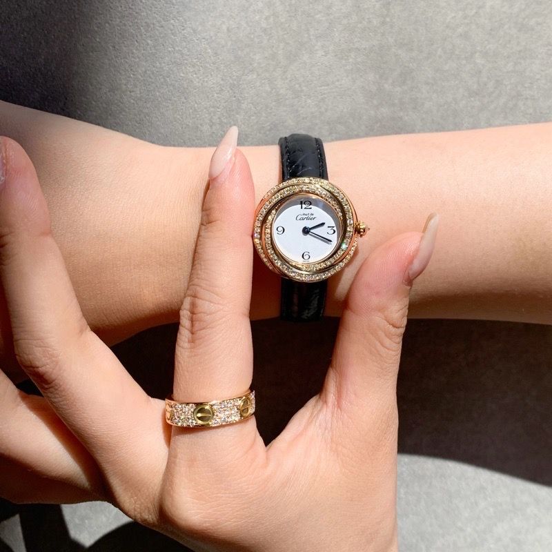 仕上済/ベルト2種】カルティエ トリニティ SM 飛びアラビア文字盤  