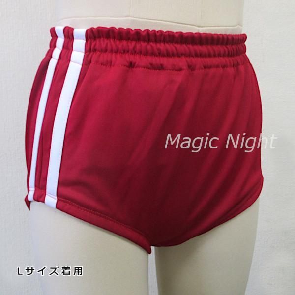ブルマ 赤 ライン入り 【体操服 体操着 ぶるま 短パン ショートパンツ