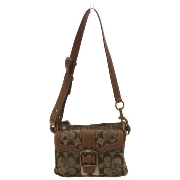 COACH コーチ　ミニショルダーバッグ ポーチ　ベージュ系　シグチャー COACH コーチ ショルダーバッグ シグネチャー バイカラー ミニ
