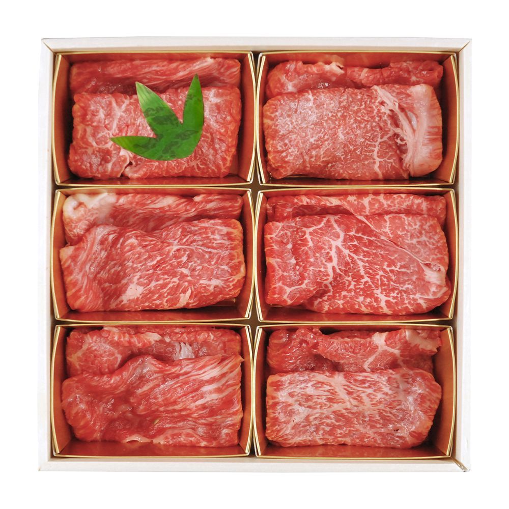 山晃食品」　メルカリ　6大ブランド和牛食べ比べ　すき焼き・しゃぶしゃぶ用　（各60g×6）　T-SELECT