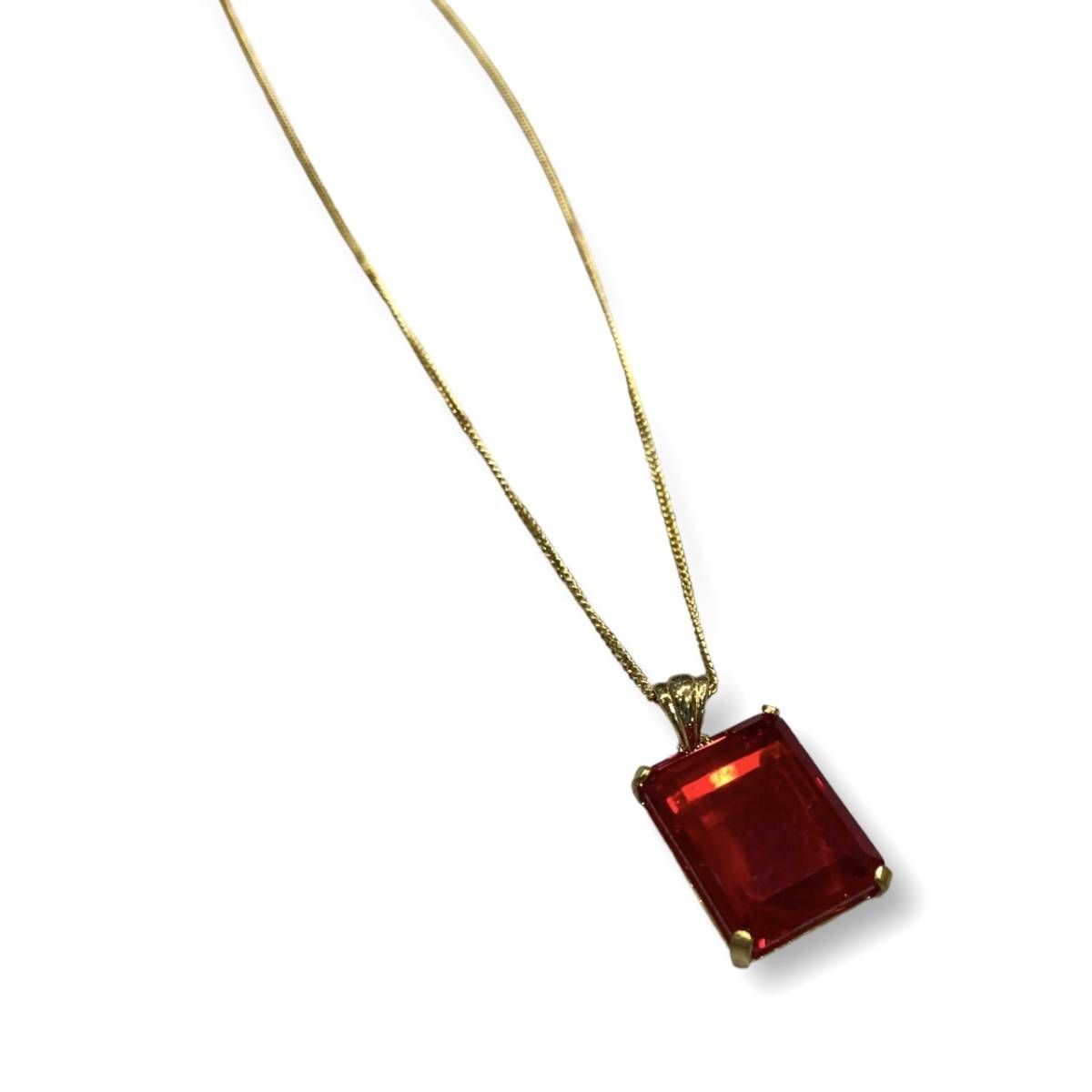 ERNEST W. BAKER レッド ストーンネックレス 未使用 ERNEST W. BAKER ストーンネックレス ゴールド レッド