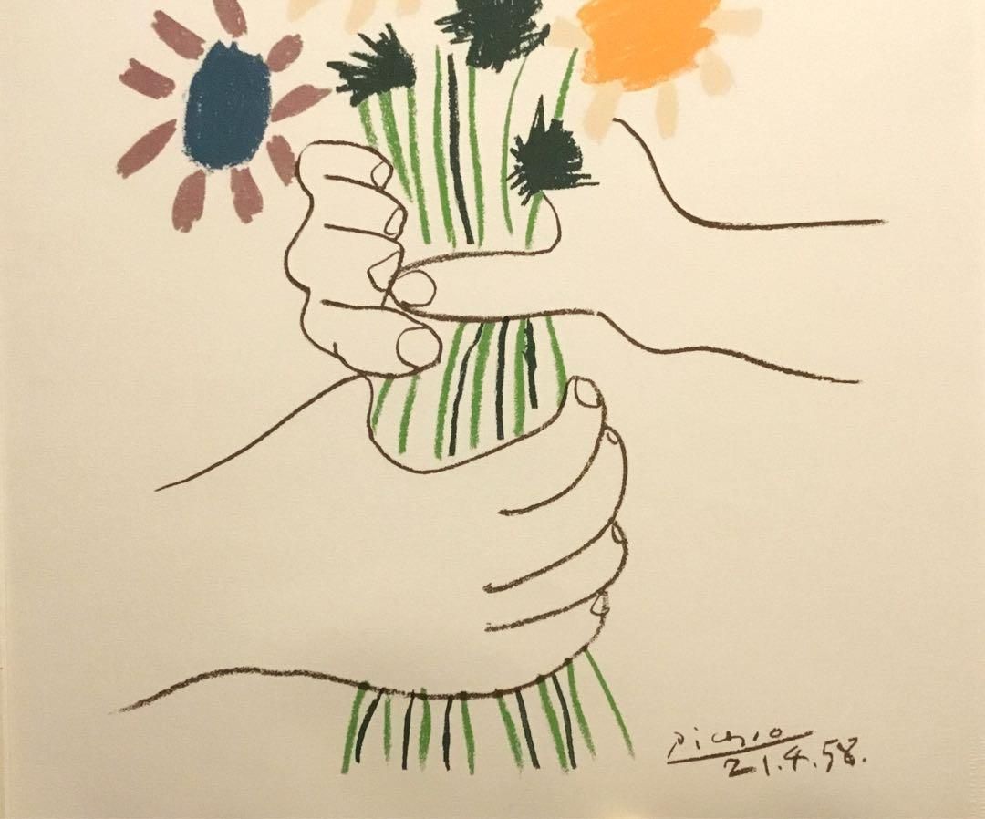 ピカソ　リトグラフ　花 Pablo Picasso（パブロ・ピカソ）「花束」Bouquet リトグラフ