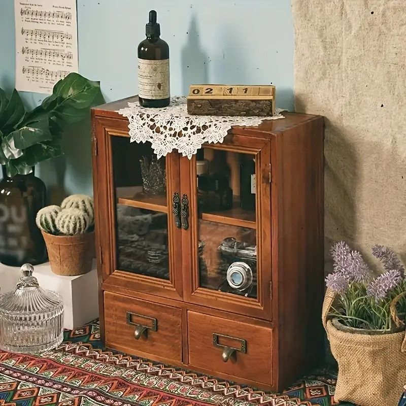 1230 昭和レトロな木製ラック 飾り棚 収納棚 ケース 小物入れ