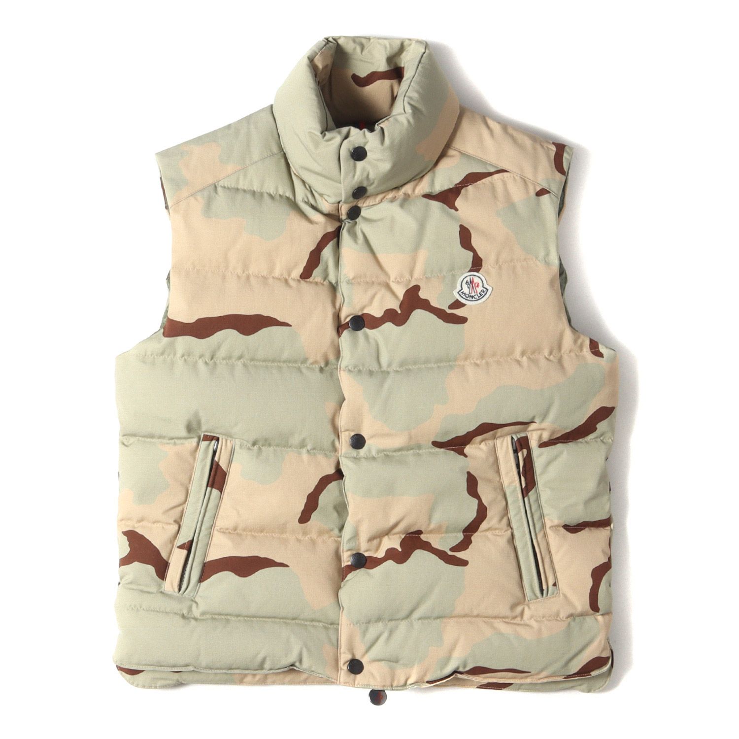 MONCLER モンクレール ダウン ベスト サイズ:0 16AW ウッドランドカモ コットン リップストップ ダブルジップ TIB GILET  B20914335005 57963 テビ ジレ ベージュ ブラウン オリーブ アウター ジャケット ブルゾン