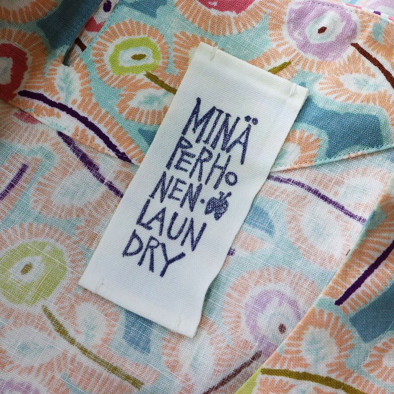  ミナペルホネン mina perhonen ランドリー LAUNDRY Hanna ワンピース 38 ブルー系 ドレス 花 フラワー リネン 半袖 その他 その他