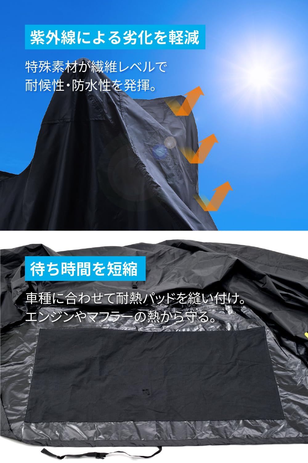 新着商品 16815 HD05 ブラックカバーWRLite 耐熱 湿気対策 耐水圧20000mm ハーレーダビッドソン アンテナ穴付き バイクカバー デイトナ Daytona