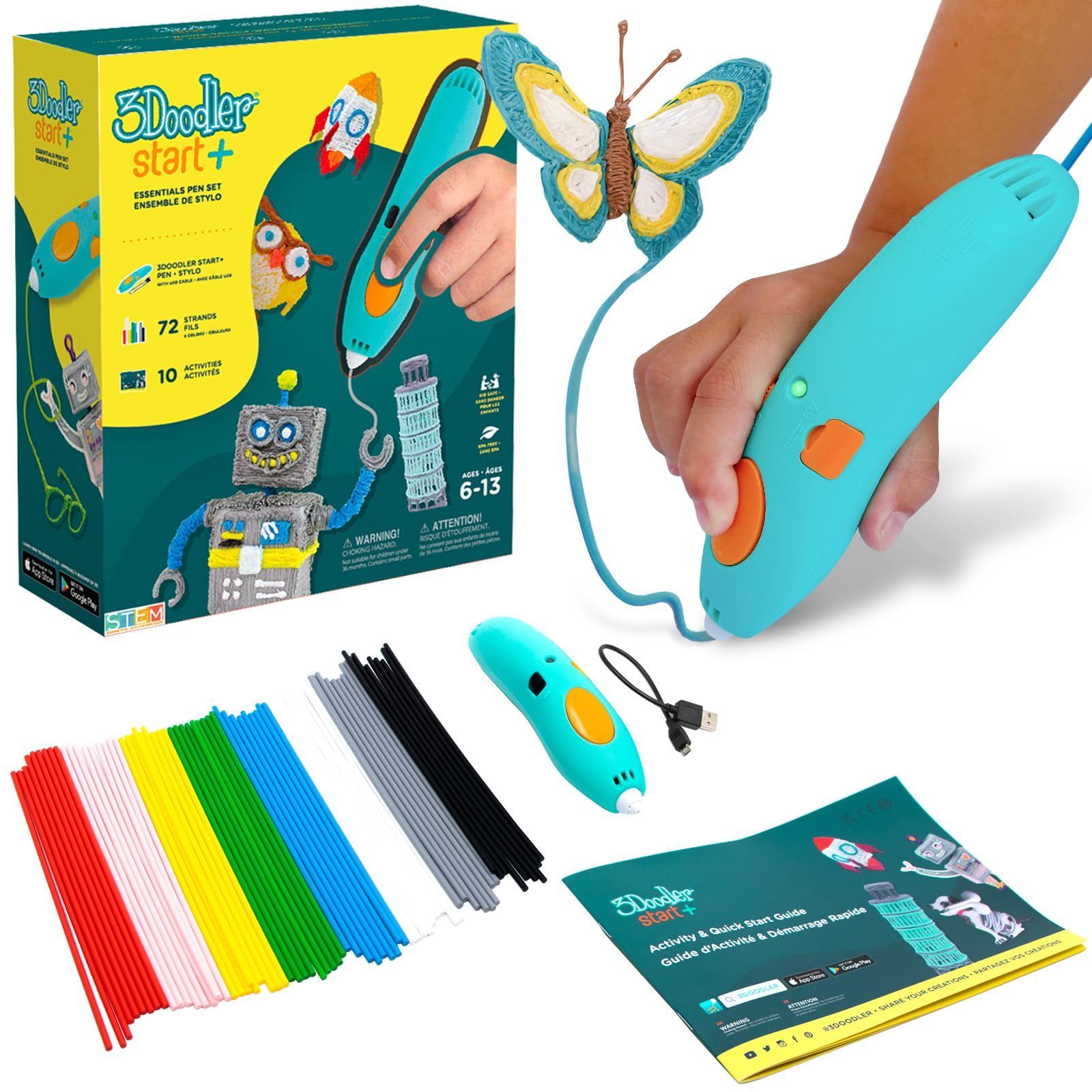 商品 公式 低温設計 3Dペン 世界350万販売 3Doodler Start アートペン キッズ 女の子 男の子 誕生日 プレゼント 子供 おもちゃ 知育 玩具 クリスマス フィラメント 幼稚園 保育園 小学生 立体 ペン お絵かき 制作 自由工作