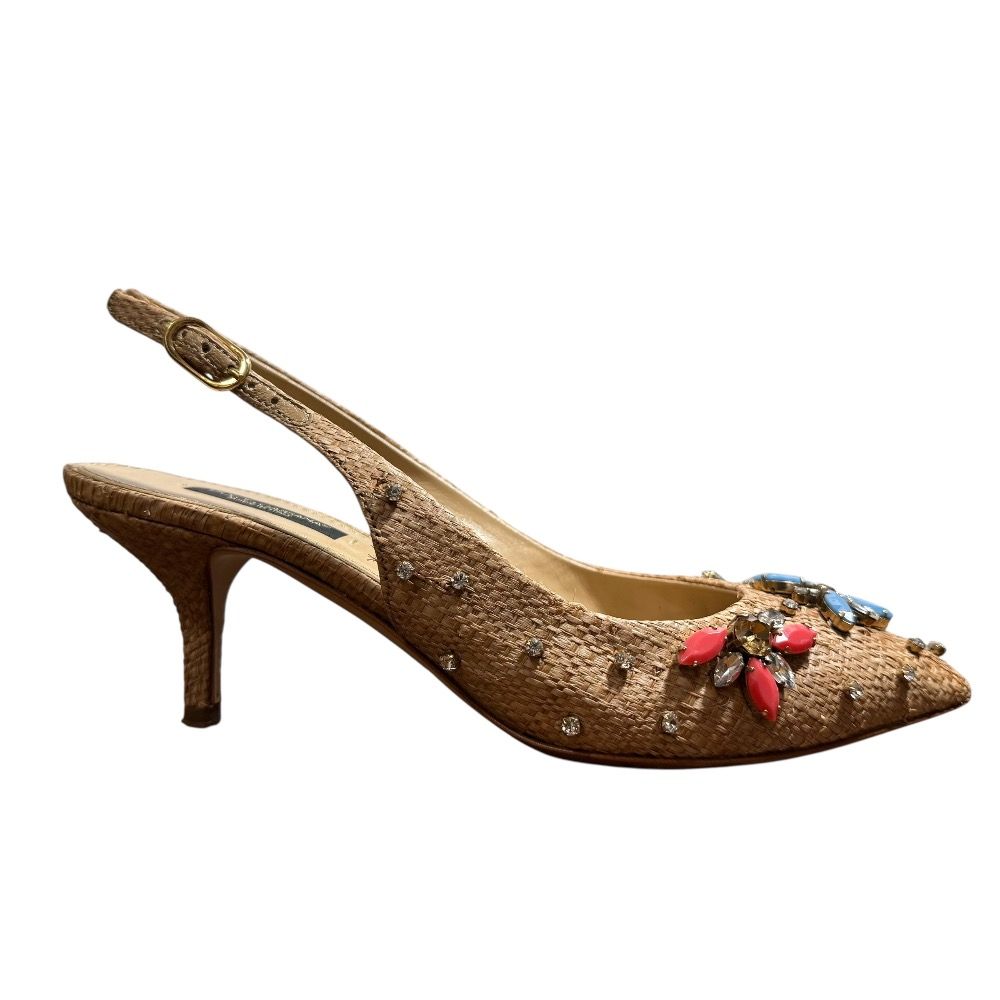 美品 DOLCE&GABBANA ドルチェ&ガッバーナ フラワービジュー装飾  