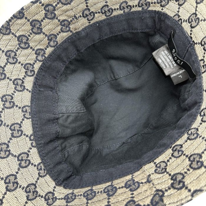 グッチ GUCCI バケットハット 帽子 GGロゴ キャンバス ライン