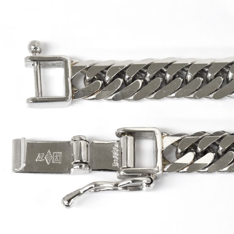 Pt850 6面W 20.6g 20cm 喜平ブレスレット 6面ダブル キヘイ プラチナ