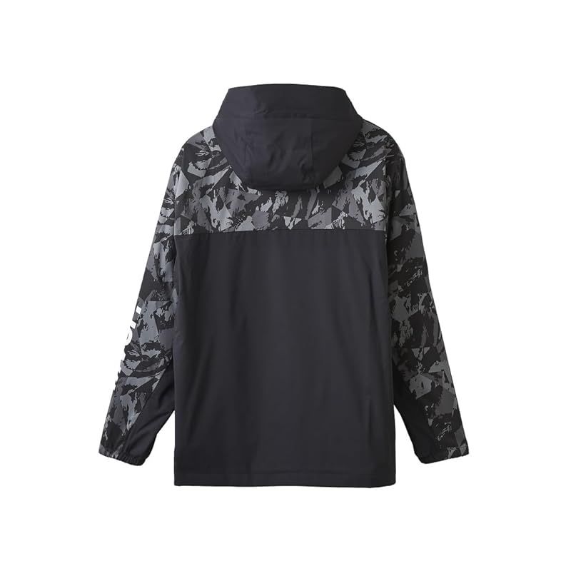 彡DESCENTE デサント HEATNAVI 総柄グラフィック スリーブロゴ フルジップフーディー BKBK XO 0