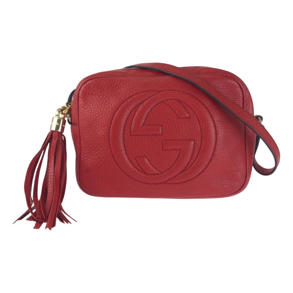 美品 GUCCI グッチ ソーホー タッセル レッド ゴールド金具