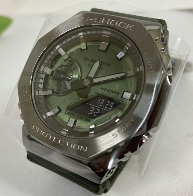 【美品】G-SHOCK GM-2100B-3AJF グリーン カシオーク G-SHOCK CASIO カシオ Gショック メタルケースモデル アナデジ