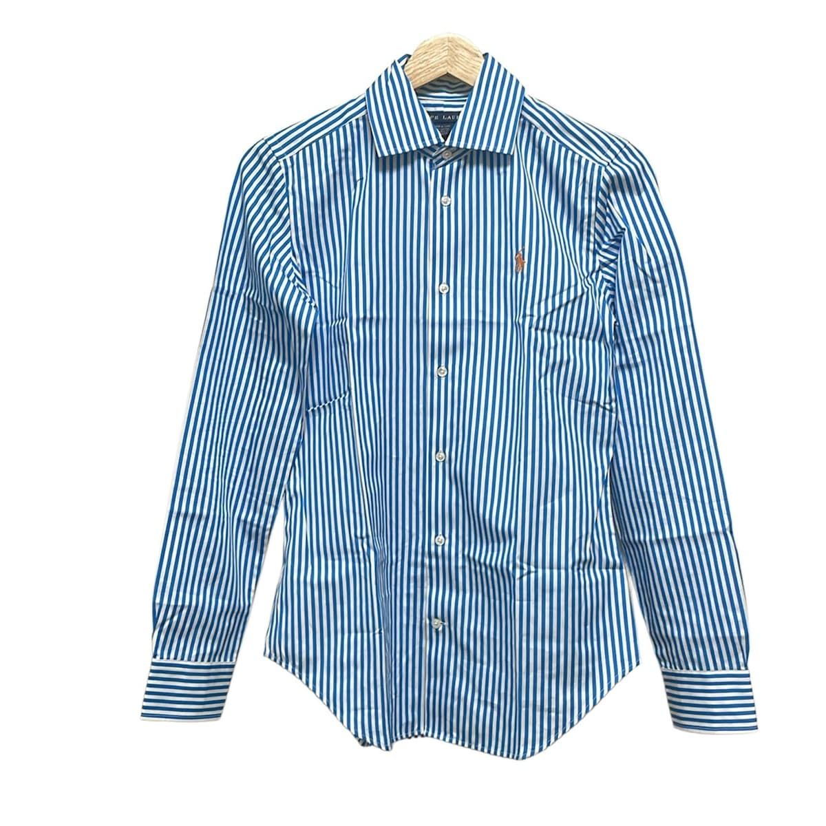 polobyRalphLaurenラルフローレンストライプシャツ長袖シャツXL RALPH LAUREN ラルフローレン 長袖ストライプシャツ XL 青✕黄色