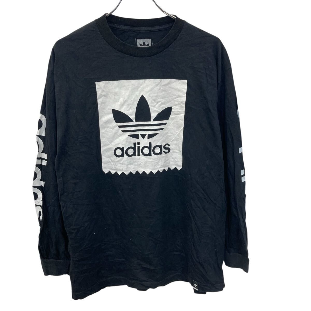 adidas 長袖プリントTシャツ L ブラック アディダス プル adidas 長袖プリントTシャツ L ブラック アディダス プル