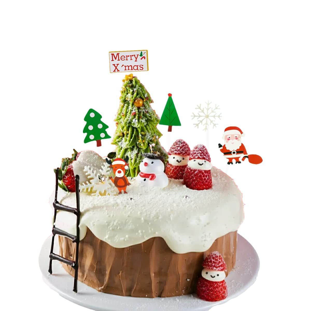 クリスマスケーキ飾り ピック メリークリスマスピック 40本