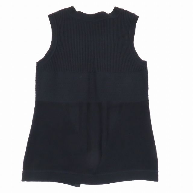 美品 シャネル CHANEL ニット ベスト ジレ ラウンドネック 