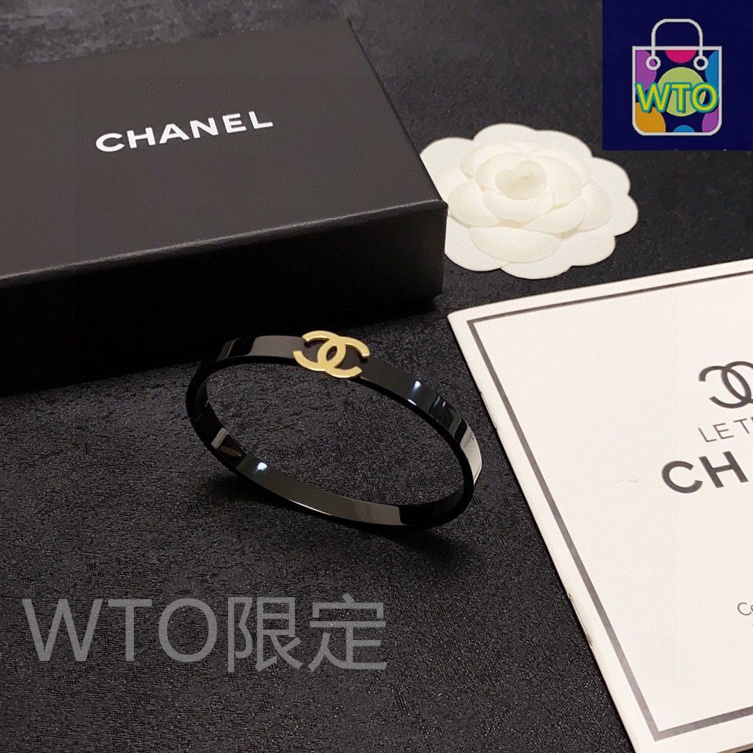 25A_毎回予約の即完売_CHANEL_バングル_ブレスレット_ブラック 今日特価】Chanel シャネル カーボンブラック ブレスレット