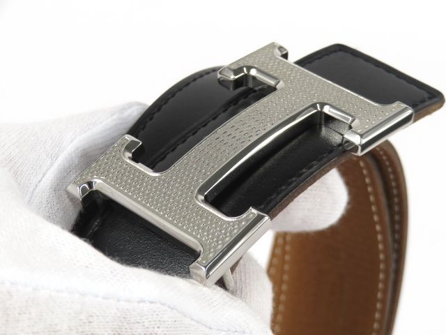 □新同□ エルメス コンスタンス H ギロッシュ ベルト SS レザー □J刻  