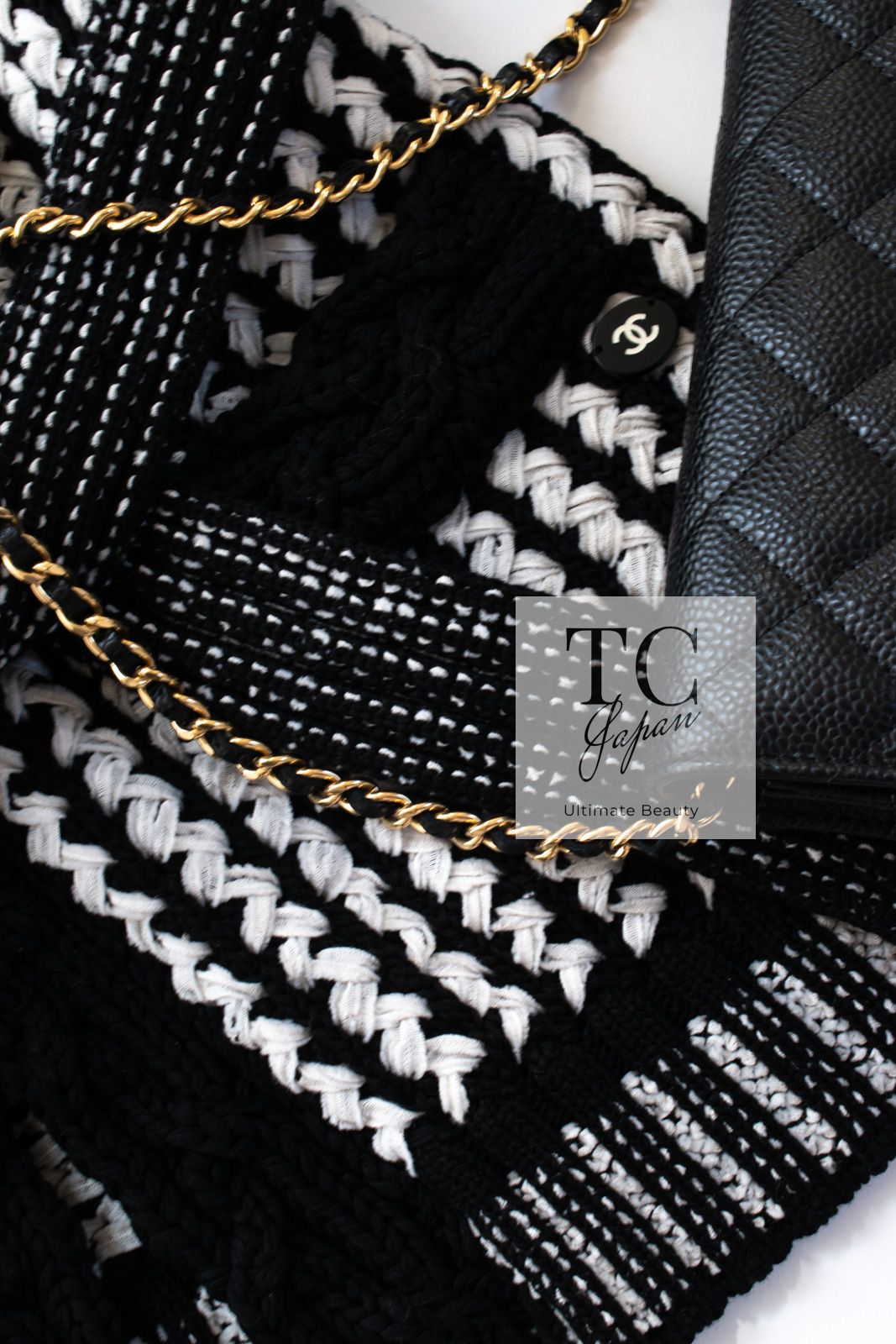 売れ筋商品|||シャネル カーディガン セットアップ CHANEL ブラック 黒 オフ ホワイト やわらか ストレッチ コットン ニット スカート 超美品 36 38 CHANEL - シャネル カーディガン セットアップ CHANEL ブラック
