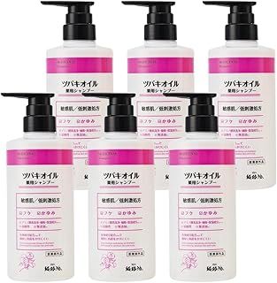 まとめ買い 黒ばら本舗 ツバキオイル 薬用シャンプー フルーティフローラルの香り 450ml シャンプー ×6