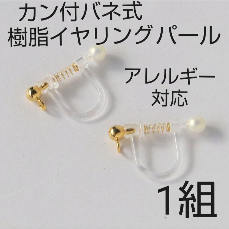 5・新品！カン付ネジ式樹脂イヤリングパール１ハンドメイドアクセサリーパーツアレルギー - メルカリ