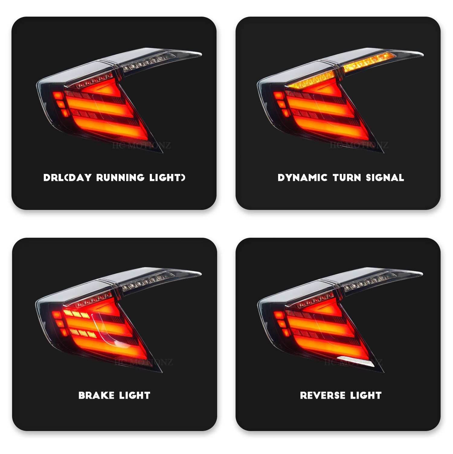 16-21モデルLEDフォグランプ流光ターンシグナルテールライトアセンブリ 9.23