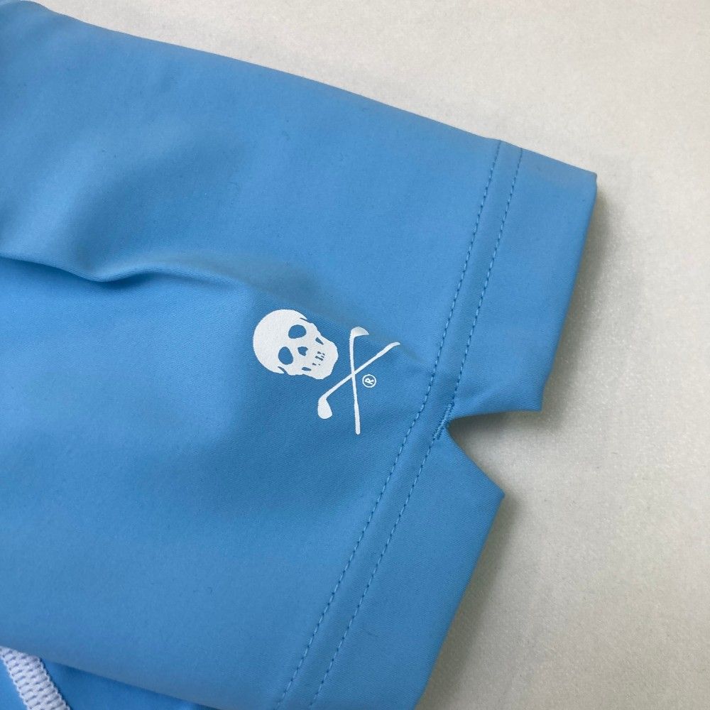 最安値に挑戦！ サイズ 38 MARK-LONA マークアンドロナ 2025年 半袖モックネックTシャツ ブルー系 240101421192 ゴルフウェア レディース ストスト