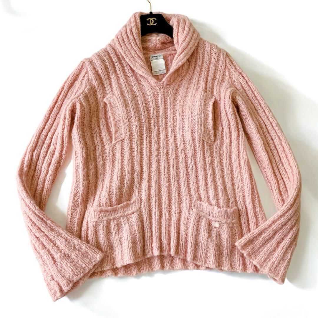 シャネル CHANEL ニット セーター 04A 高級モヘア ピンク 9005 - メルカリ