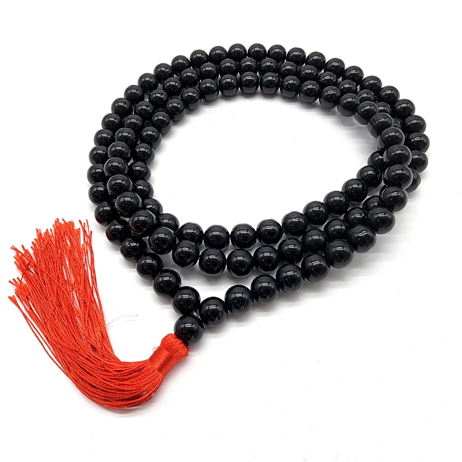 deaizaka.biz] 天然石 数珠ネックレス 黒 大玉 10mm×108珠 ブラック 