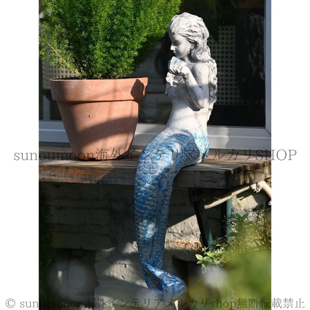置物 オブジェ ガーデンオーナメント 人魚 屋外 庭