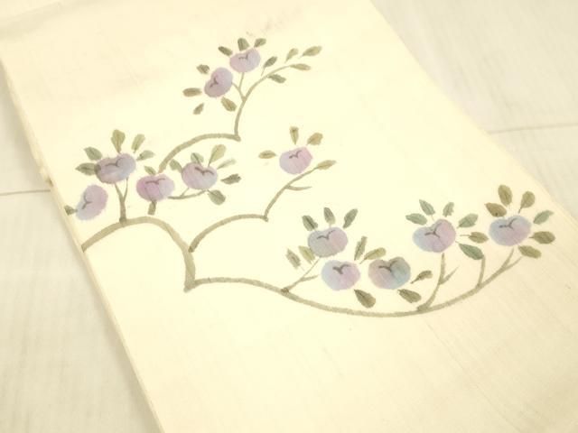 平和屋着物*夏物 九寸開き名古屋帯 枝花文 正絹 DAAX8962cm