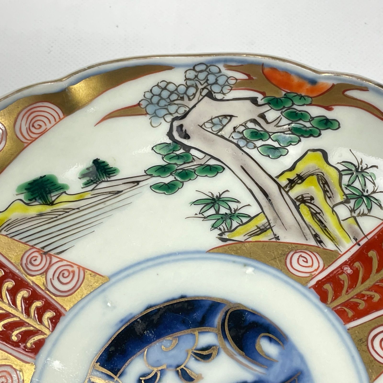 585 錦手 花 龍 古伊万里 ショップ 伊万里焼 骨董 アンティーク 6寸皿