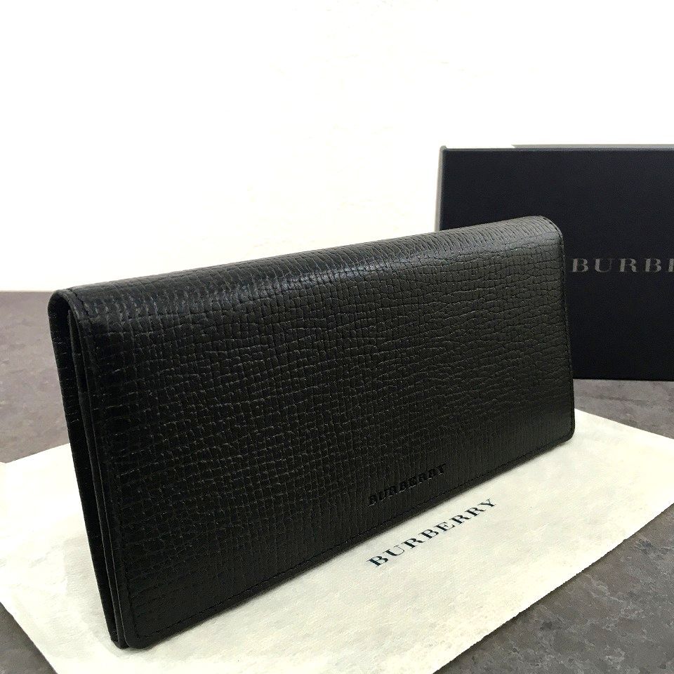 新品未使用 Burberry バーバリー レザー 長財布 ノバチェック 黒 新品未使用 Burberry バーバリー レザー 長財布 ノバチェック 黒
