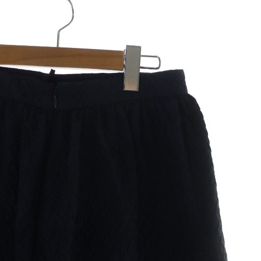 プラダ PRADA ミニスカート フレア ジップフライ ロゴ 38 S 紺