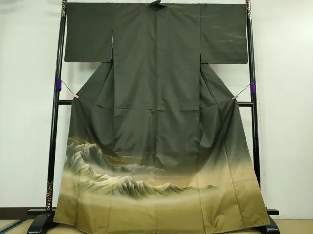 円山筆法八代目　水嶋征夫 小紋 着物反物 グラデーション 山筆法八代目 水嶋征夫 小紋 着物反物 グラデーション レディース