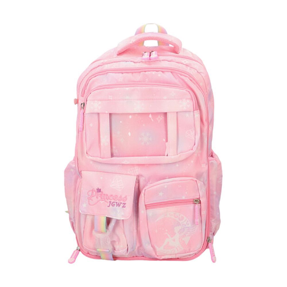 S×ピンク  リュック キッズ 女の子 lyba78 リュック キッズ 女の子 デイバッグ リュックサック バックパック バッグ バック 鞄 かばん リック 大容量 A4 撥水 反射材 軽量 通気性 通園 通学 通塾 