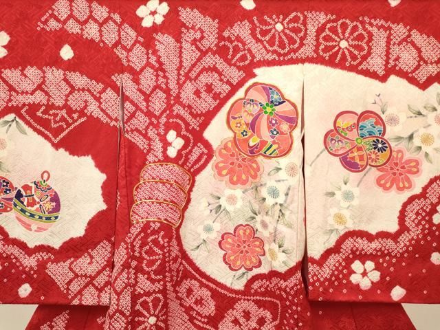 平和屋着物[]七五三 女の子 3歳 祝着 三つ身 長襦袢セット 駒刺繍