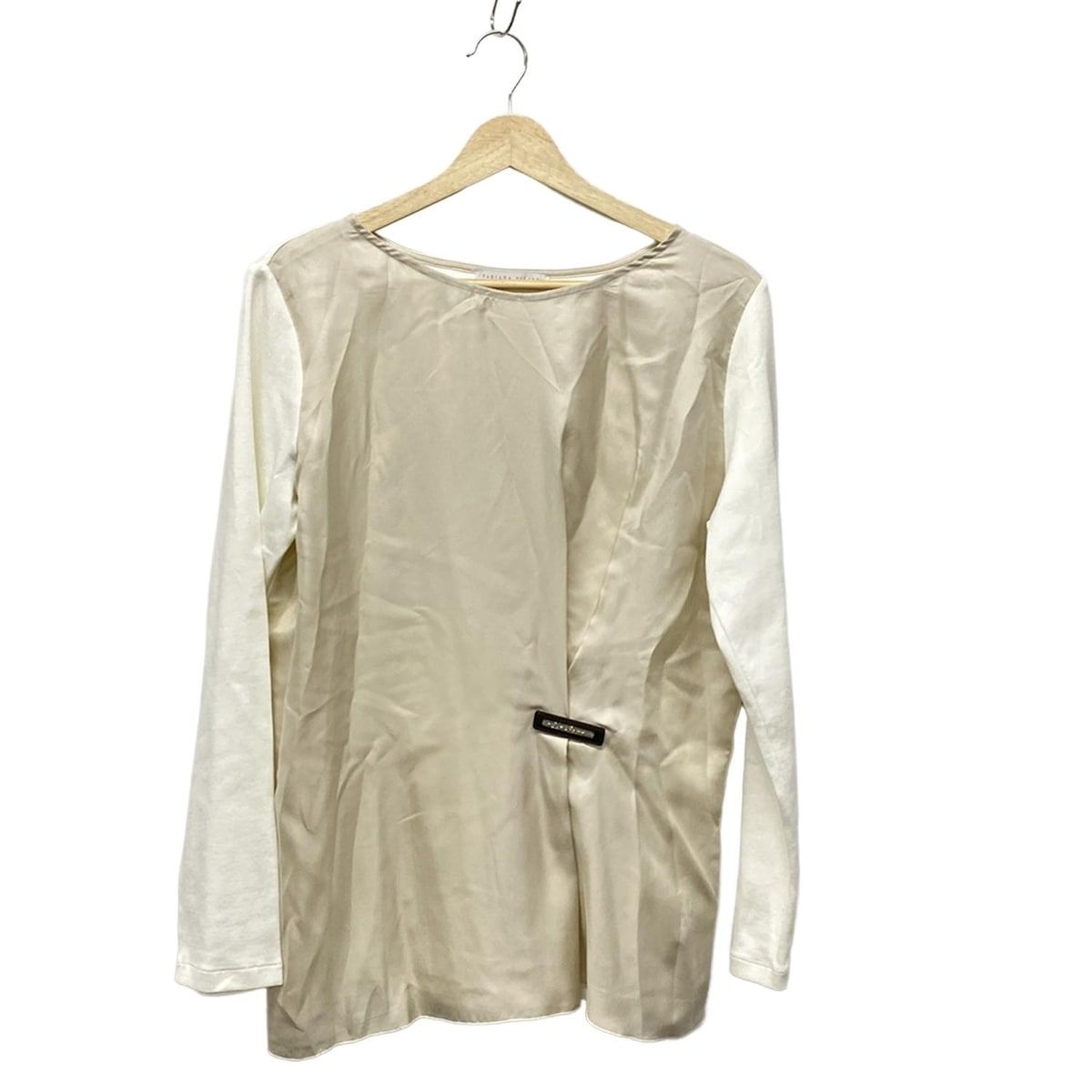 FABIANA FILIPPI ファビアーナフィリッピ 長袖カットソー サイズL レディース - 白×ベージュ クルーネック