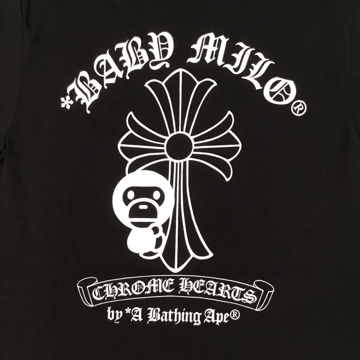 CHROME HEARTS ブラック Tシャツ APEとのコラボ商品です BAPE クロムハーツ レディース Tシャツ ベイプ 000000007883