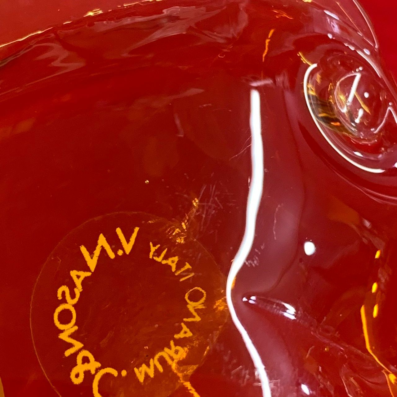 ヴェネチアングラス　ムラーノ　ガラス置物　硝子細工　魚　エンゼルフィッシュ ムラーノ murano V.NASON&C. ベネチアングラス エンゼル