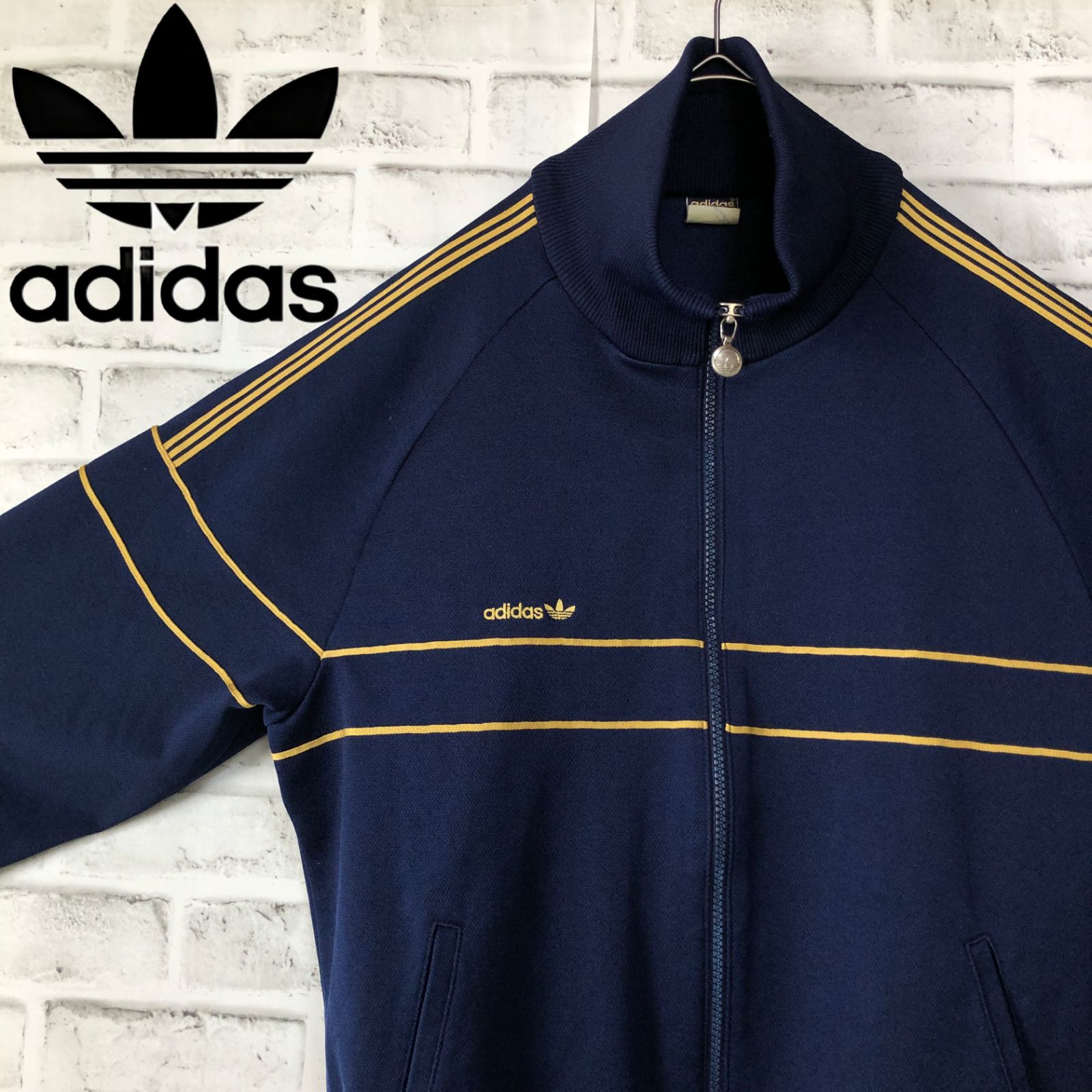 希少】adidas 西ドイツ 80'sトラックジャケット ネイビー Sサイズ