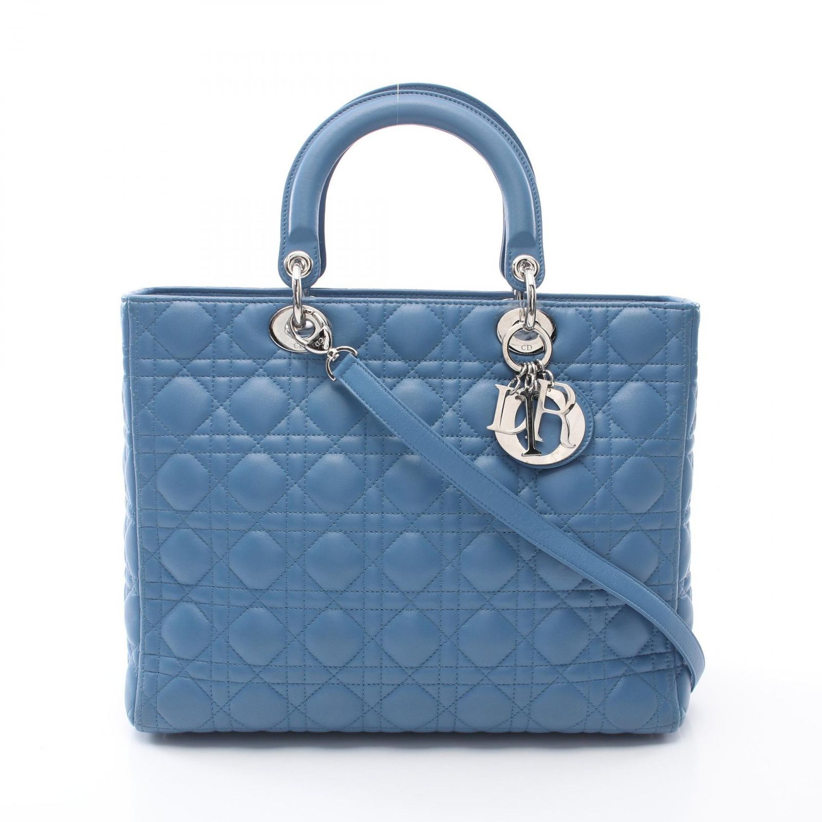 ディオール Dior ハンドバッグ レディディオール ラージ アクアブルー 